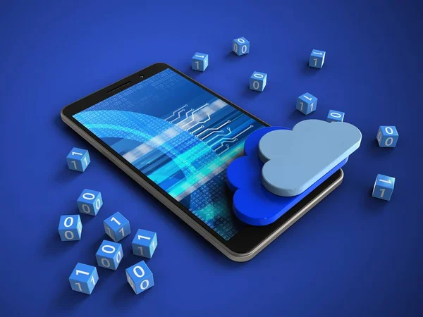 telefon ile ikili küpleri ve bulutlar