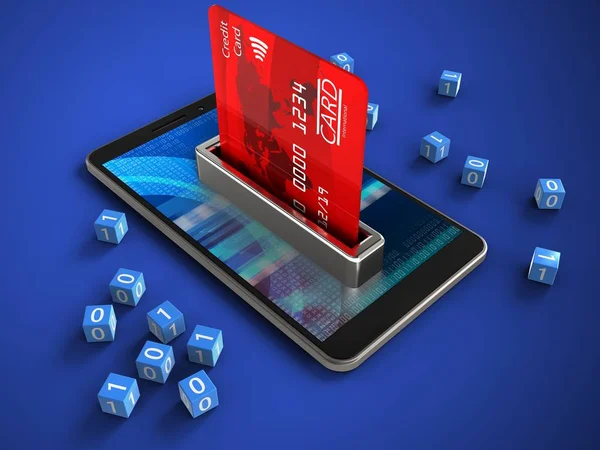 telefon ile ikili küpleri ve banka kartı