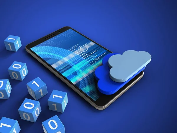 telefon ile ikili küpleri ve bulutlar 