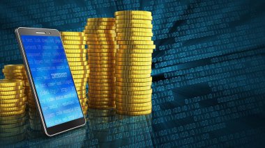 Golden coins stack