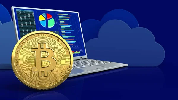 Gouden Bitcoin symbool — Stockfoto