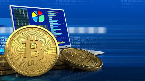 Bitcoin zlaté symboly — Stock fotografie