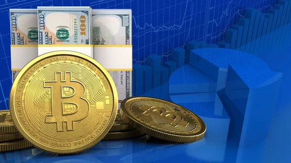 Символы Golden bitcoin — стоковое фото