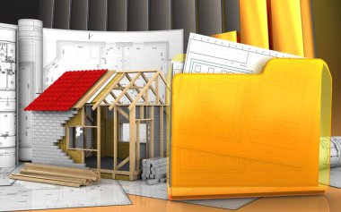 Çizimleri ile çerçeve ev