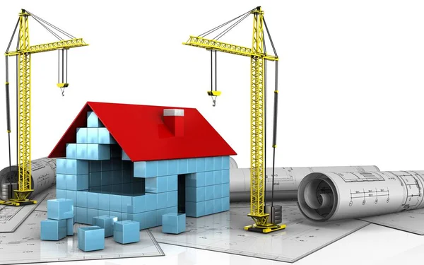 Construção de blocos de casa — Fotografia de Stock