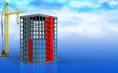 Vinçle inşa ediliyor