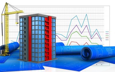 Vinç ile modern bina