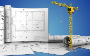 İnşaat Vinci çizimleri ile 