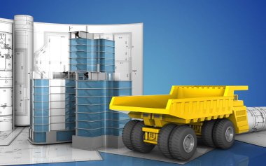 Şehir çeyrek inşaat çizimleri ile