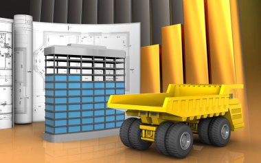 Bina inşaat çizimleri ile 