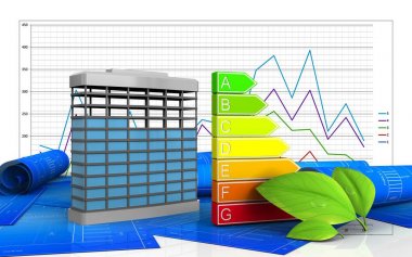 Bina inşaat iş grafik üzerinde