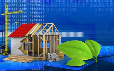 Çerçeve ev vinç ile 