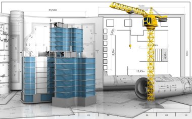 Şehir çeyrek inşaat çizimleri ile