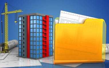 Vinç ile modern bina