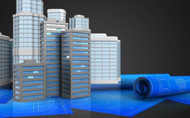 Kentsel sahne ile şehir binaları