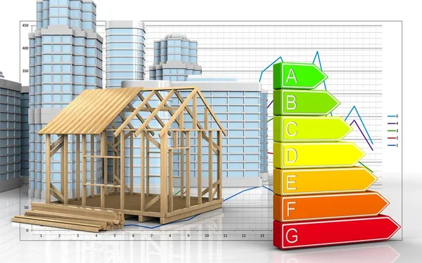 Telaio costruzione casa — Foto Stock