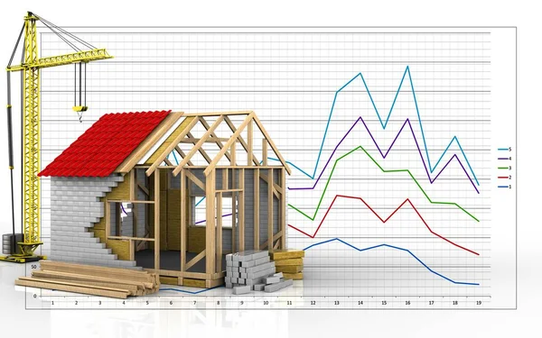 Çerçeve ev vinç ile 
