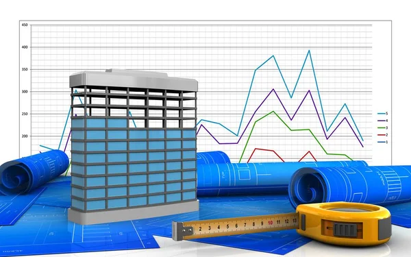 Bina inşaat iş grafik üzerinde