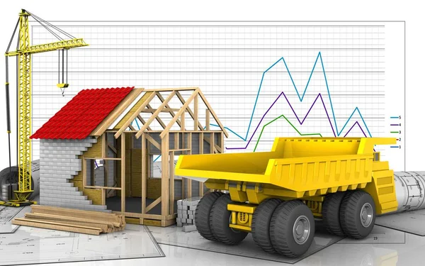 Çerçeve ev vinç ile 