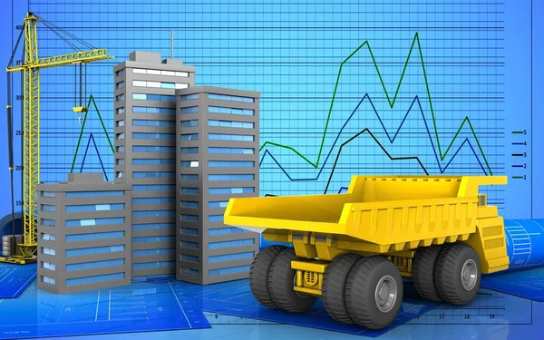 Vinç ile şehir binaları