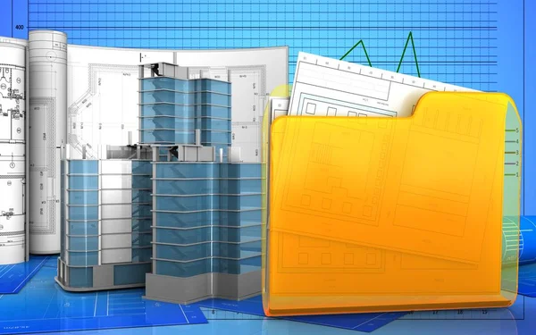 Şehir çeyrek inşaat çizimleri ile