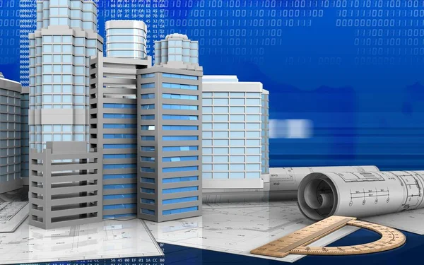 Stad gebouwen bouw — Stockfoto