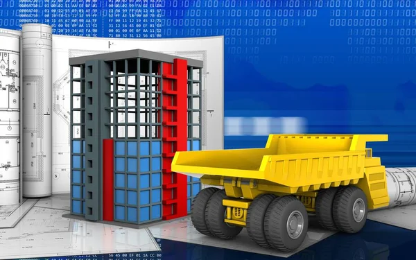 Bina inşaat çizimleri ile 