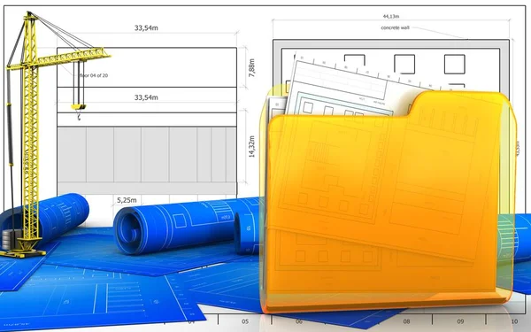 İnşaat vinç ile klasör