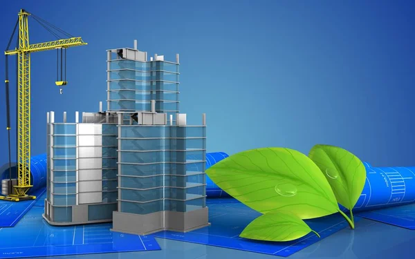 Şehir çeyrek inşaat vinç ile