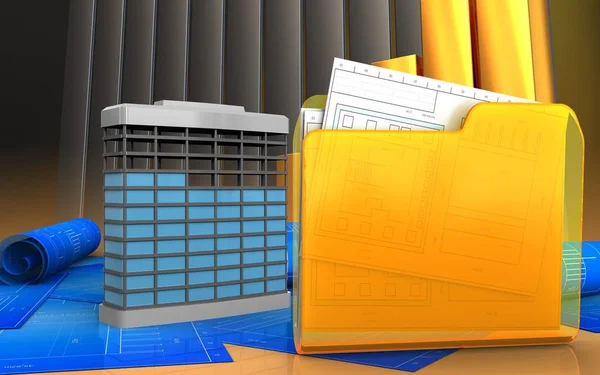 Altın grafikler üzerinde Bina İnşaatı 