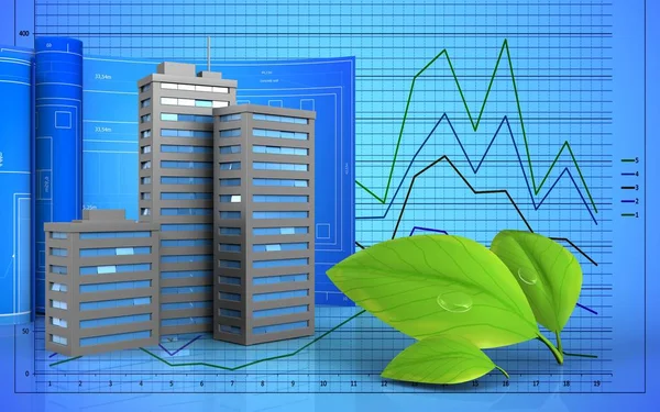 Rulo çizim ile şehir binaları 