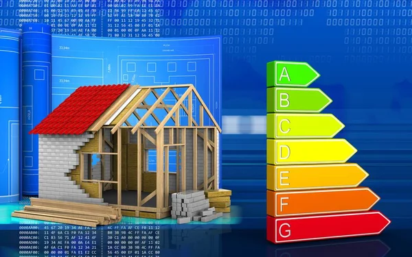 Frame huis met tekening roll — Stockfoto