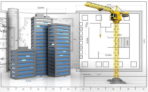 Çizimleri ile şehir binaları