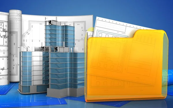 Şehir çeyrek inşaat çizimleri ile