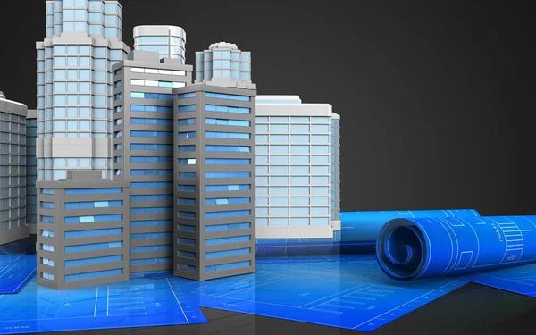 Kentsel sahne ile şehir binaları