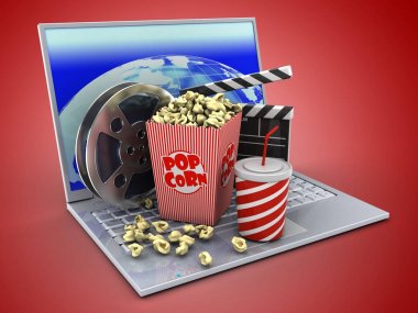  laptop üzerinde kırmızı bir arka plan resmi 