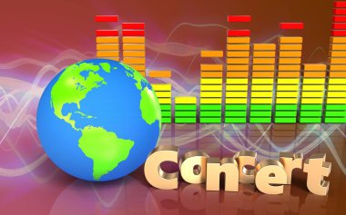 3D konser işareti dünya Küre