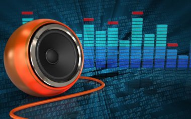 3D spektrum turuncu hoparlör