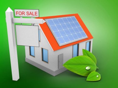 ev kırmızı yeşil arka plan üzerinde çatı 