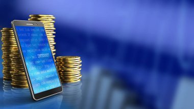 sikke üzerinde mavi grafik arka planı 