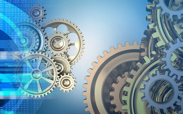 Gears over blue background — Stock Photo, Image