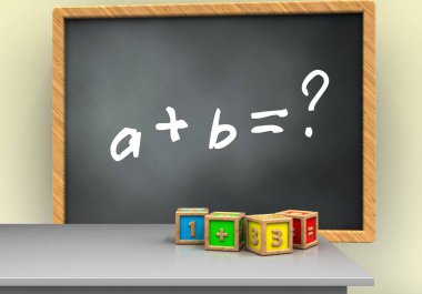 Kara tahta matematik egzersiz metin ile bir