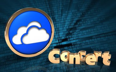 3D bulutlar konser işareti sembolü