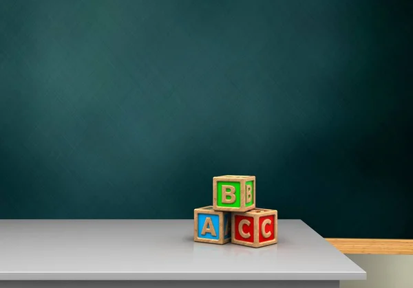 Schoolboarden med abc cubest — Stockfoto