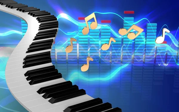 3D piyano piyano tuşları tuşları — Stok fotoğraf
