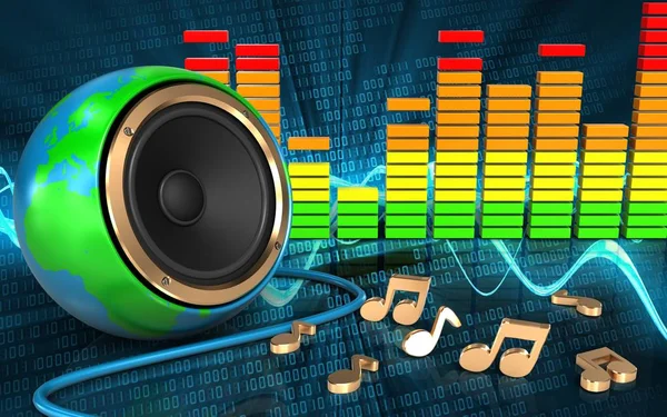 3D notas espectro de audio —  Fotos de Stock