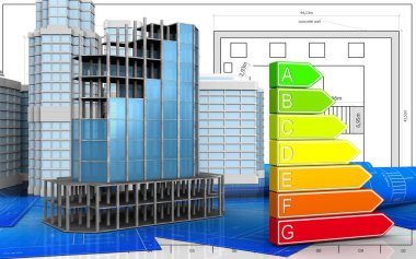 3D modern bina çerçeve