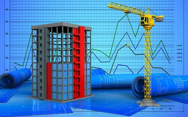 3d of building construction — Stock Photo, Image