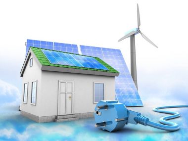 Ev ve güneş paneli 