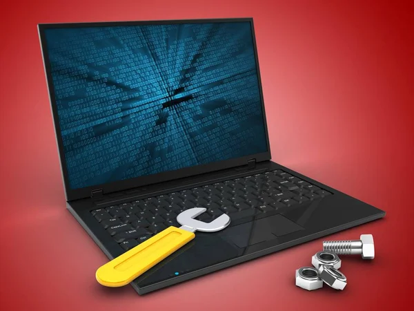 Illustration of modern laptop — Stock Photo, Image